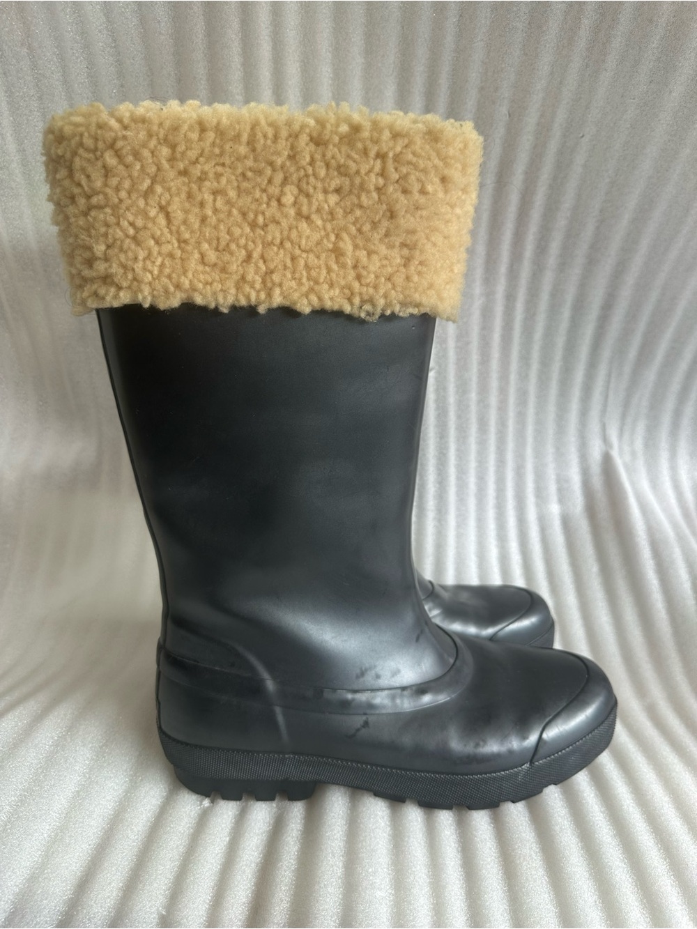 UGG Chestnut Shearling-Lined Slip-On Rain Boots
